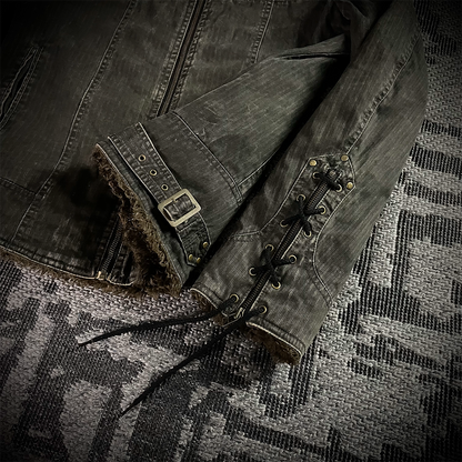 Spinalh Lace Up Fur Jacket