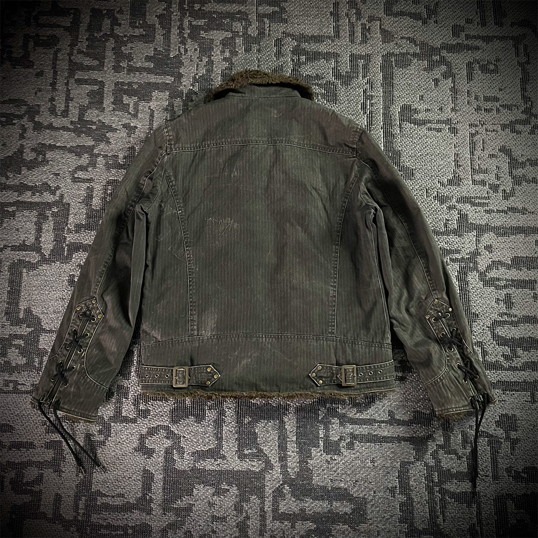 Spinalh Lace Up Fur Jacket