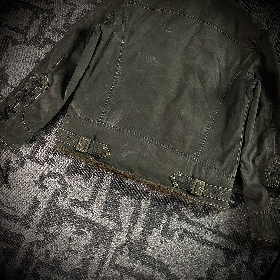 Spinalh Lace Up Fur Jacket