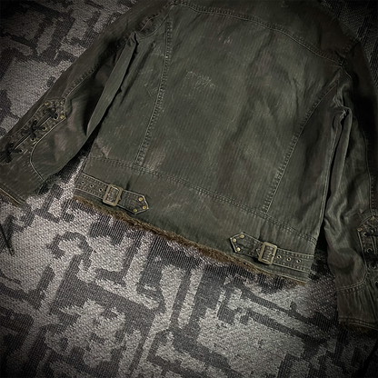 Spinalh Lace Up Fur Jacket