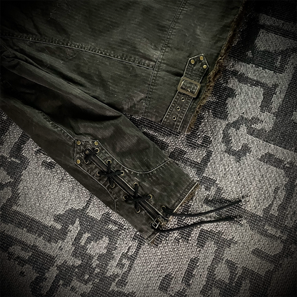 Spinalh Lace Up Fur Jacket