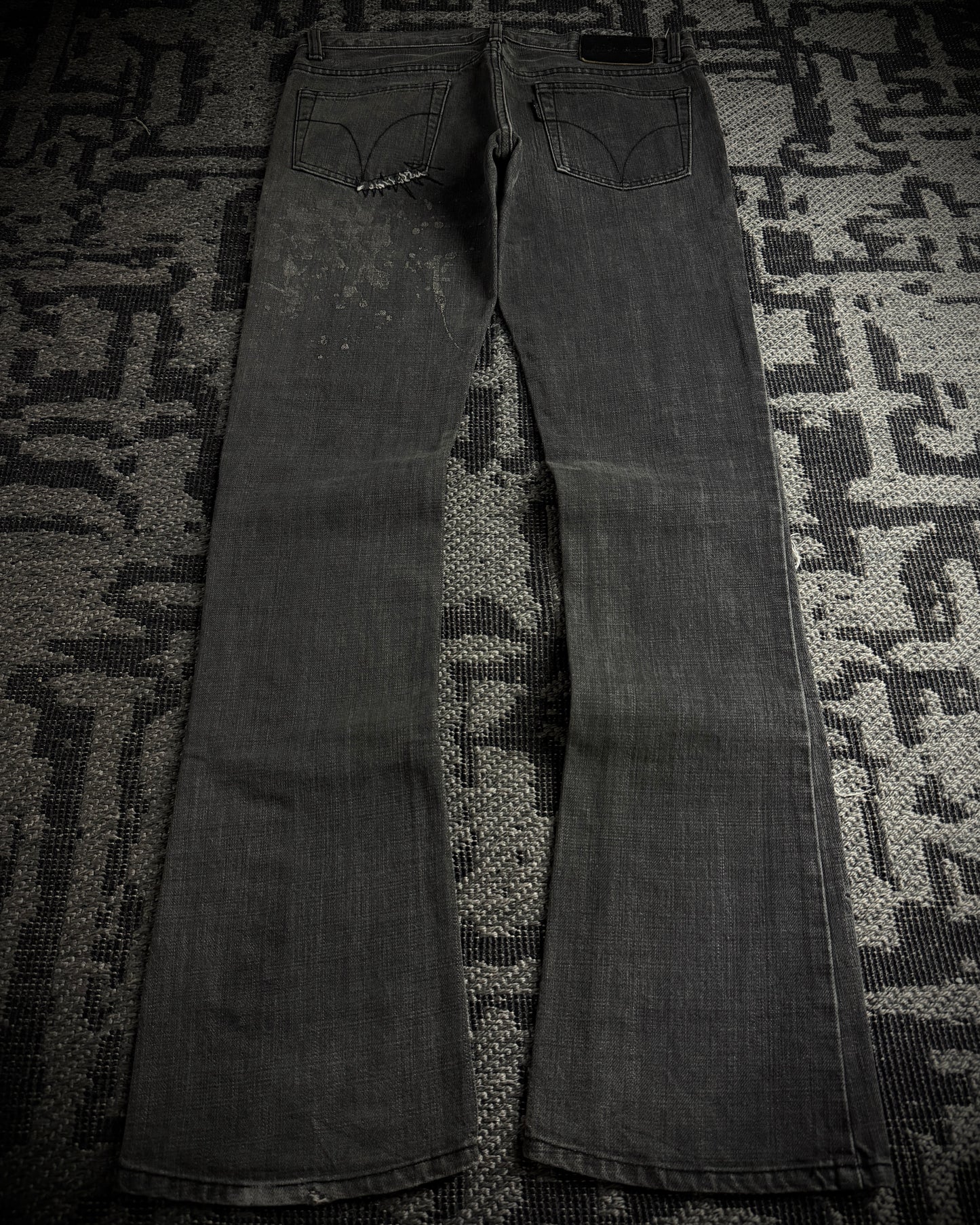 Hysteric Glamour Paint Splatter Destroyed Slim Bootcut