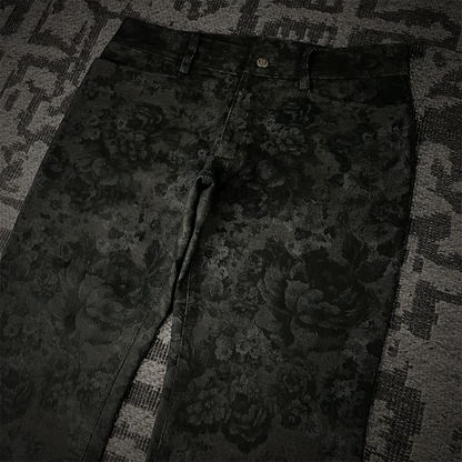 Tornado Mart Femme Floral Pattern Boot Cut Flared Pants