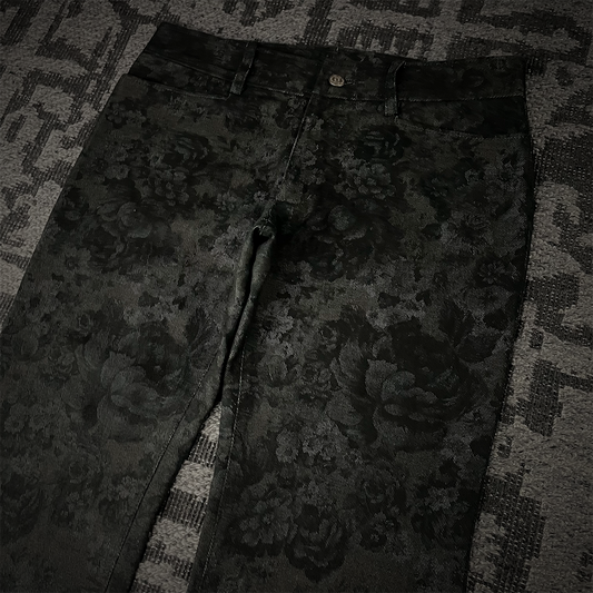 Tornado Mart Femme Floral Pattern Boot Cut Flared Pants