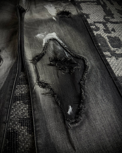 Semantic Design Washed Black Distressed Bootcut Jeans
