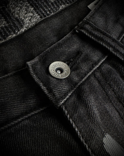 Semantic Design Washed Black Distressed Bootcut Jeans