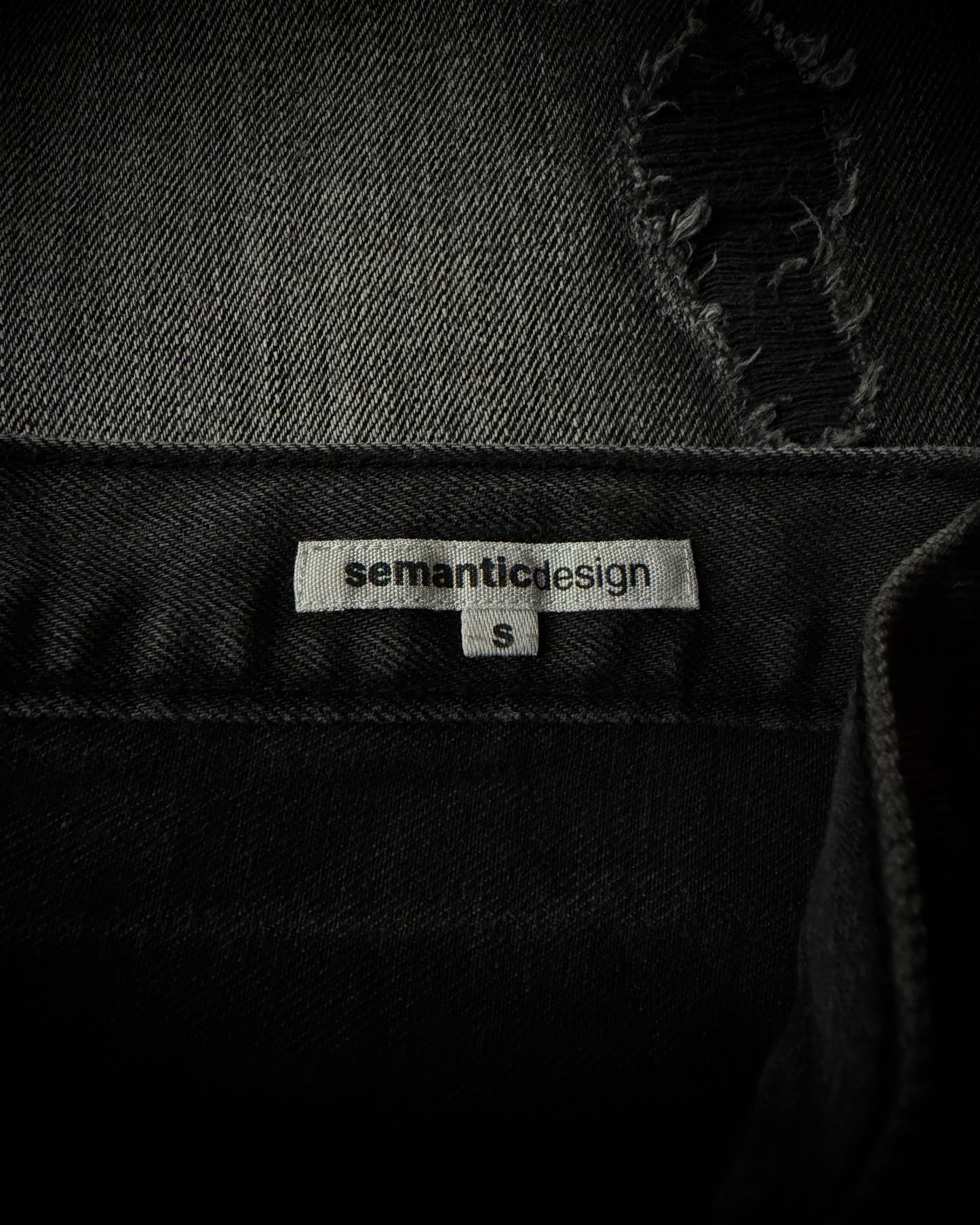 Semantic Design Washed Black Distressed Bootcut Jeans