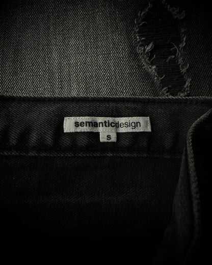 Semantic Design Washed Black Distressed Bootcut Jeans