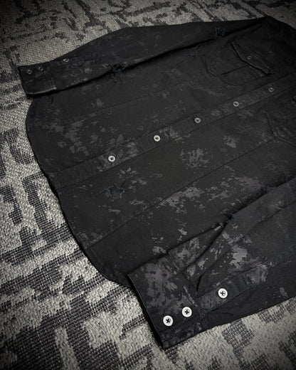 Xfrm × Jury Black Coated Splatter Studded Shirt