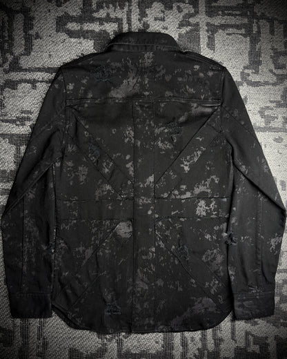 Xfrm × Jury Black Coated Splatter Studded Shirt