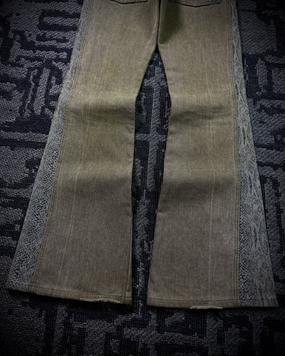 Morgan Homme Python Panel Flared Jeans