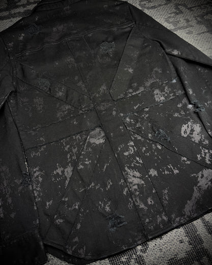 Xfrm × Jury Black Coated Splatter Studded Shirt