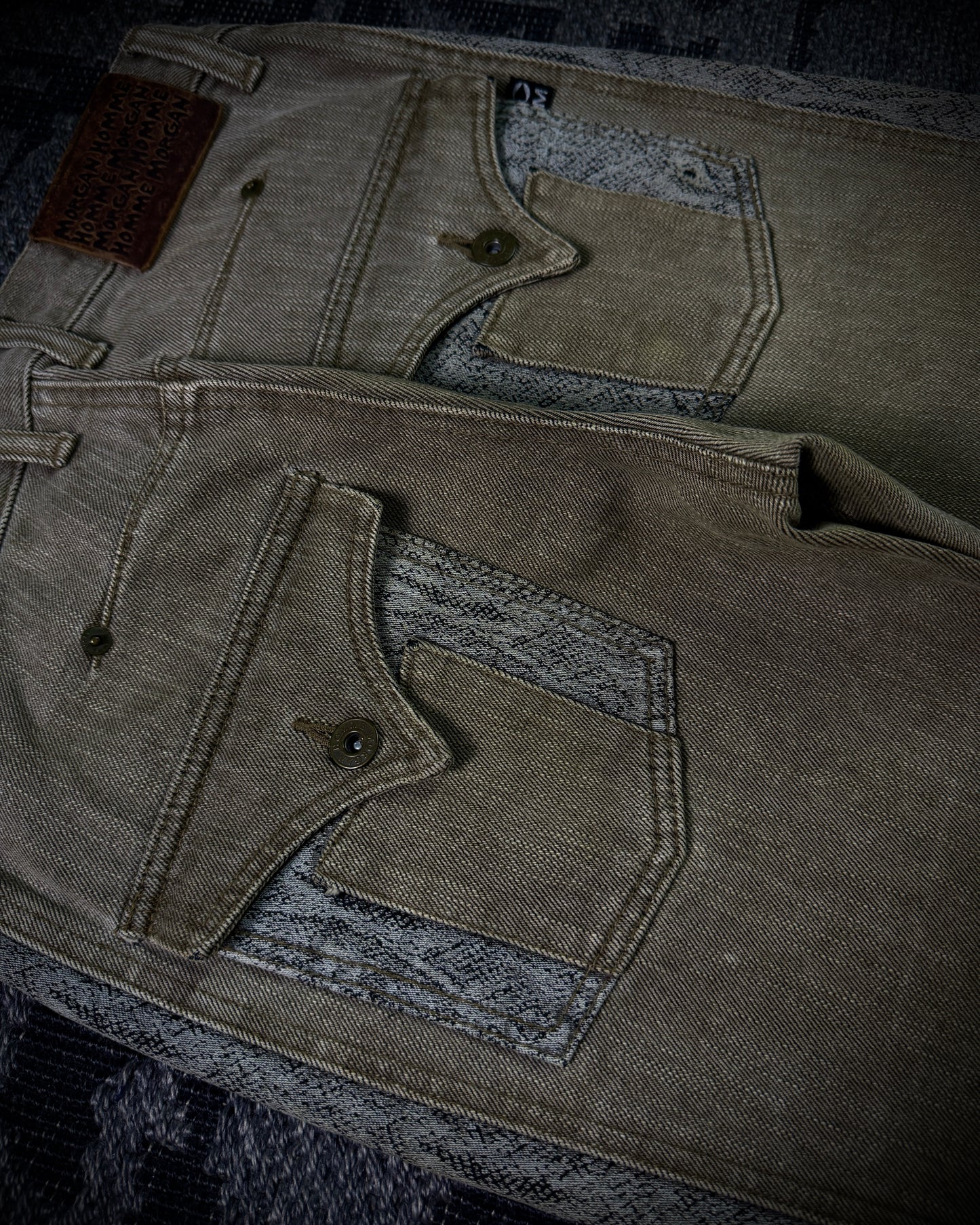 Morgan Homme Python Panel Flared Jeans