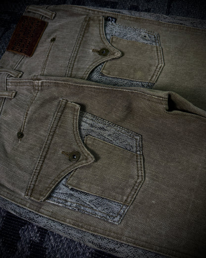 Morgan Homme Python Panel Flared Jeans