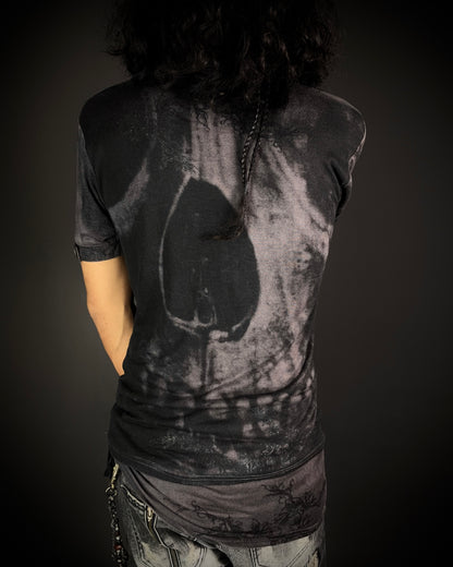 Midas Skull Glitter Layered Shirt