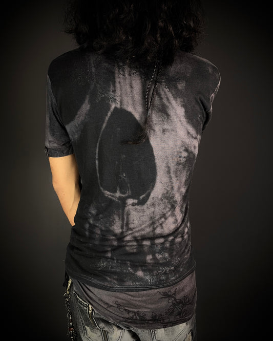Midas Skull Glitter Layered Shirt