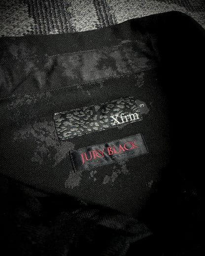 Xfrm × Jury Black Coated Splatter Studded Shirt