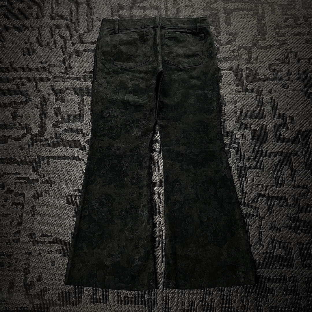 Tornado Mart Femme Floral Pattern Boot Cut Flared Pants