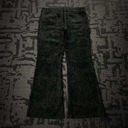 Tornado Mart Femme Floral Pattern Boot Cut Flared Pants