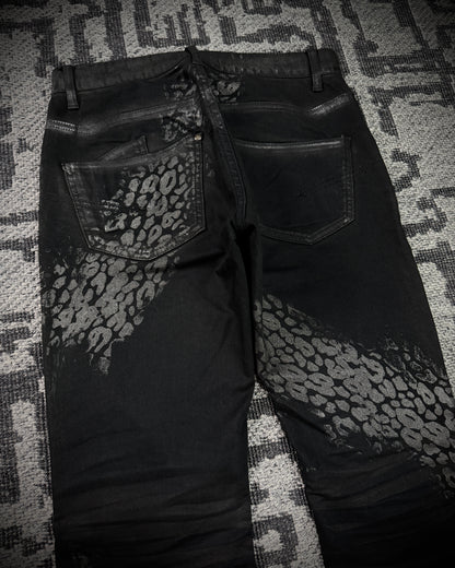 Jack Rose x Luv Maison Leopard Glitter Coated Flare Jeans