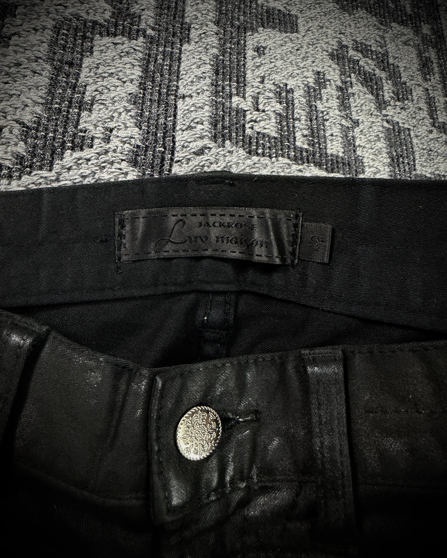 Jack Rose x Luv Maison Leopard Glitter Coated Flare Jeans