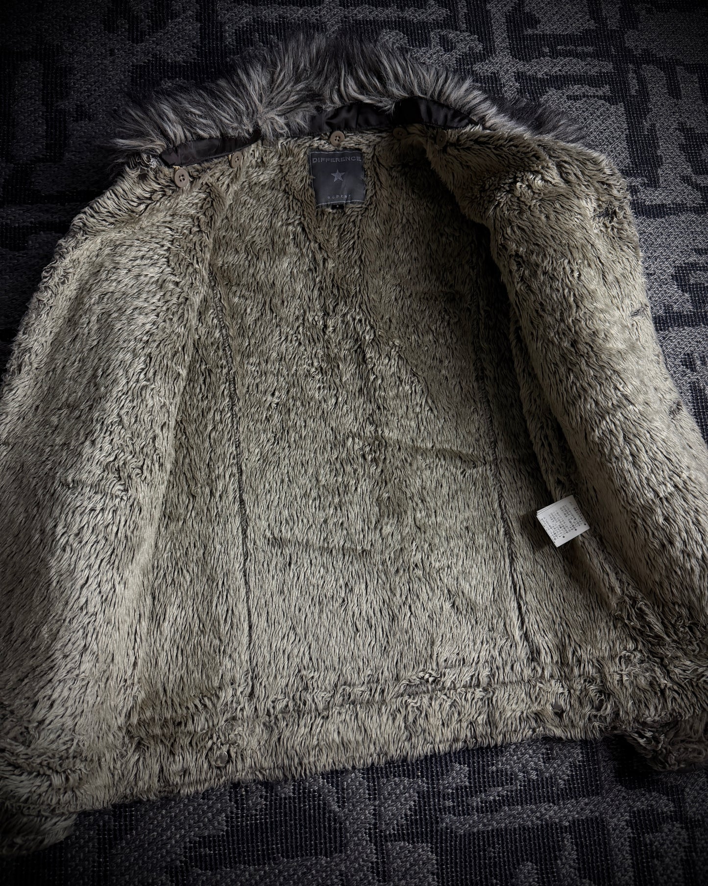 Difference Rupert Faux Fur Grey Denim Jacket