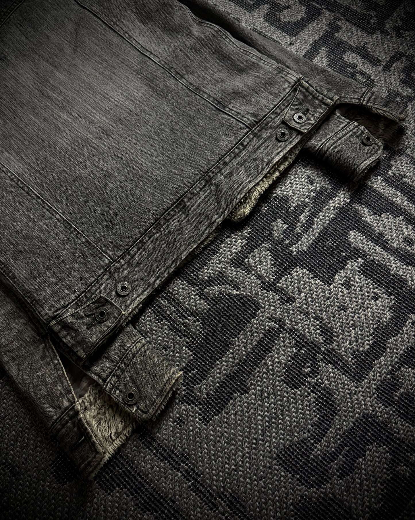 Difference Rupert Faux Fur Grey Denim Jacket