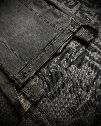 Difference Rupert Faux Fur Grey Denim Jacket