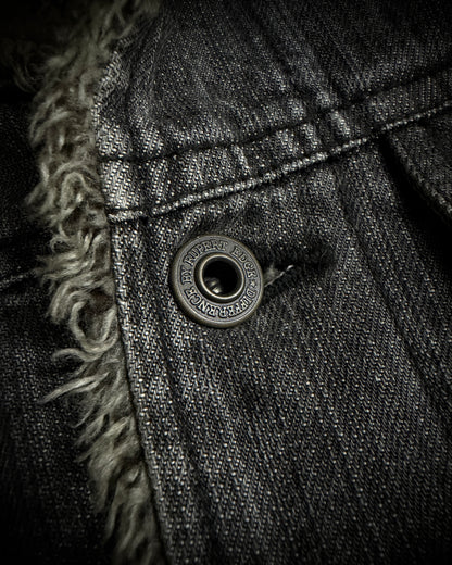 Difference Rupert Faux Fur Grey Denim Jacket