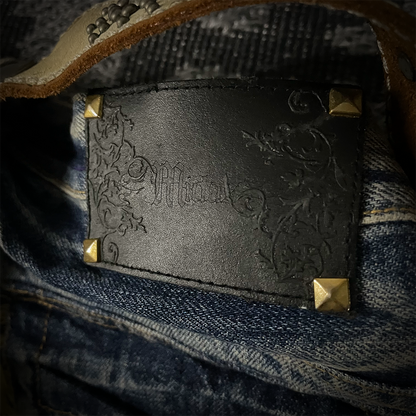 Midas Gold Glitter Splash Distressed Boot Cut Flare Jeans