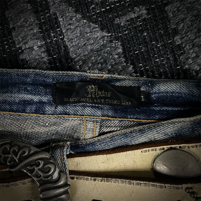 Midas Gold Glitter Splash Distressed Boot Cut Flare Jeans