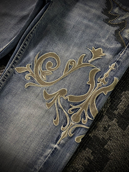 Tornado Mart Tribal Flared Jeans (S)