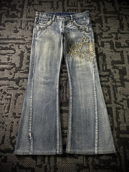 Tornado Mart Tribal Flared Jeans (M)