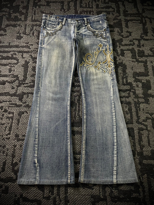Tornado Mart Tribal Flared Jeans (M)
