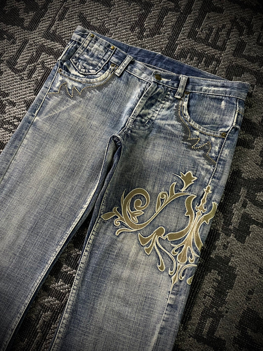 Tornado Mart Tribal Flared Jeans (M)