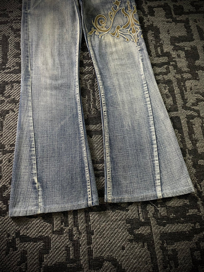 Tornado Mart Tribal Flared Jeans (M)