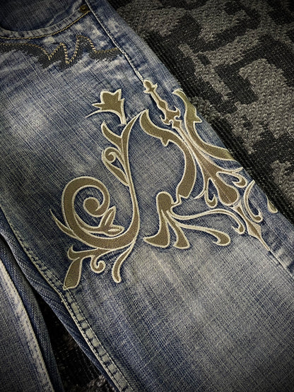 Tornado Mart Tribal Flared Jeans (M)