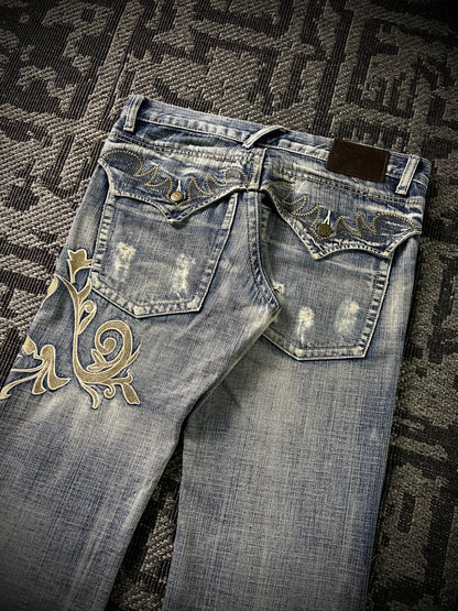 Tornado Mart Tribal Flared Jeans (M)