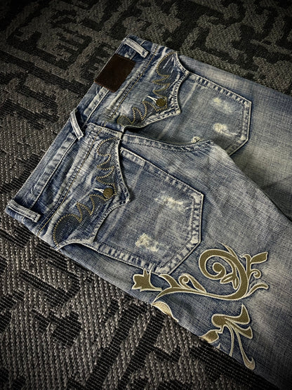 Tornado Mart Tribal Flared Jeans (M)
