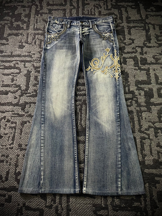 Tornado Mart Tribal Flared Jeans (L)