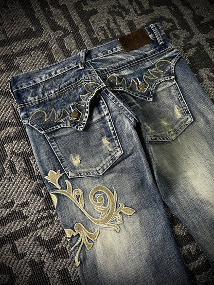 Tornado Mart Tribal Flared Jeans (L)
