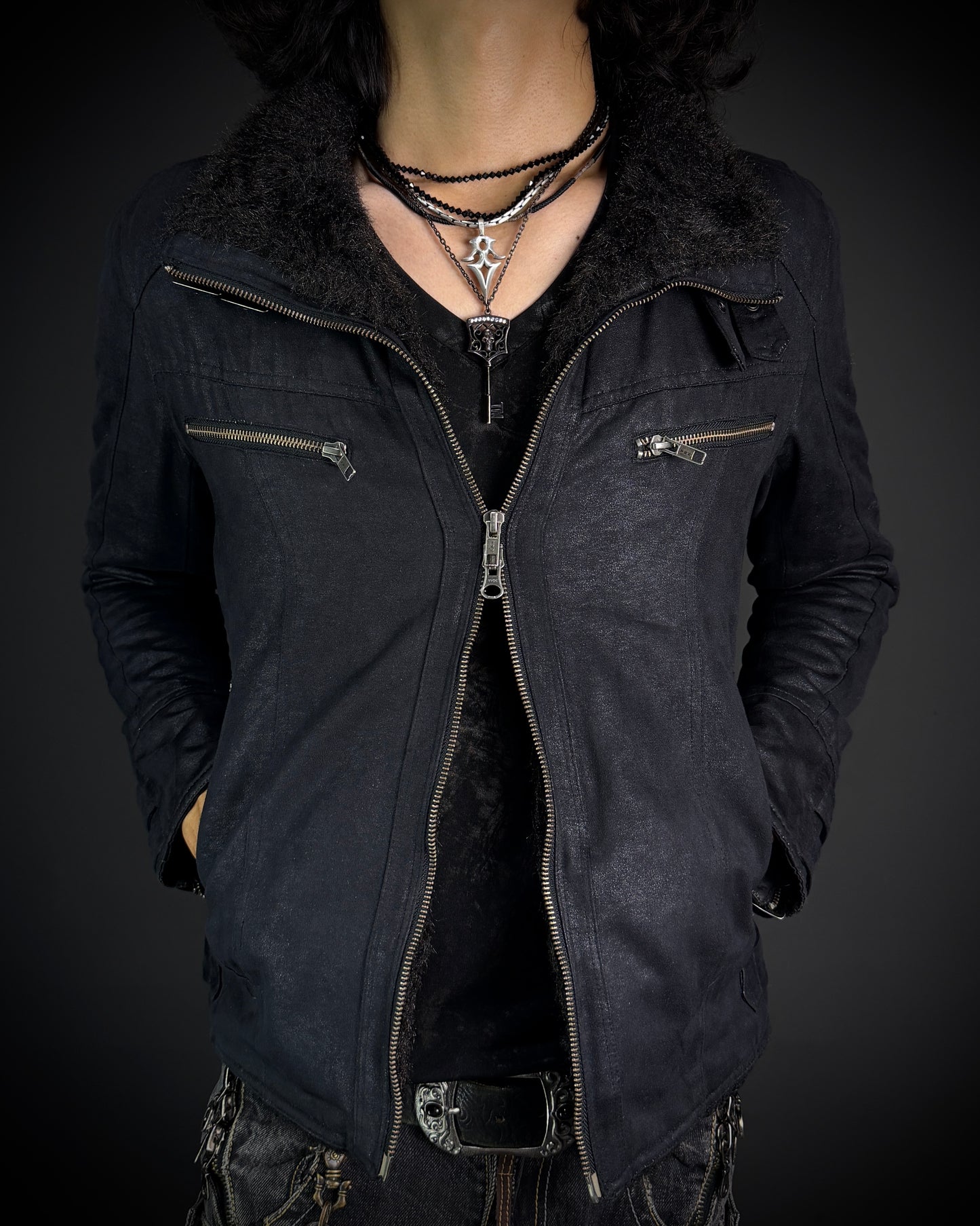 Schlussel Faux Fur Coated Jacket