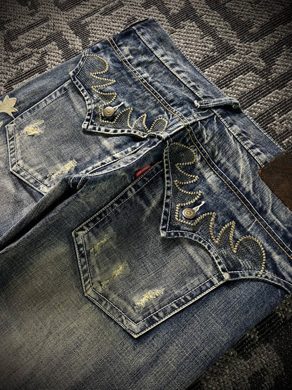 Tornado Mart Tribal Flared Jeans (L)