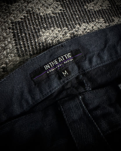 In The Attic Rock Studded Strap Distressed Flare Denim
