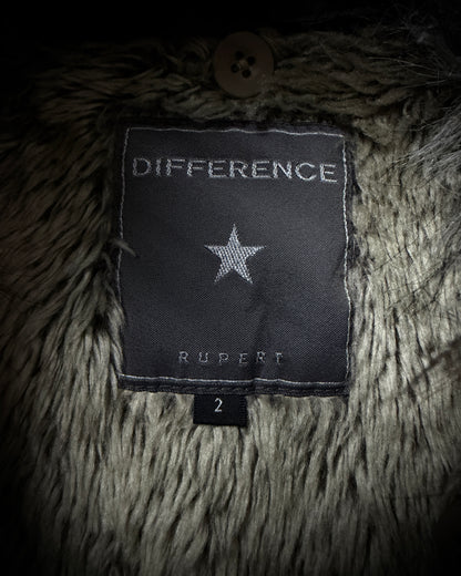 Difference Rupert Faux Fur Grey Denim Jacket