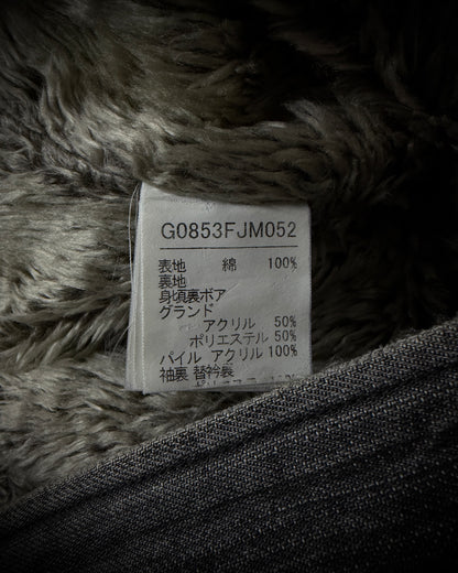 Difference Rupert Faux Fur Grey Denim Jacket