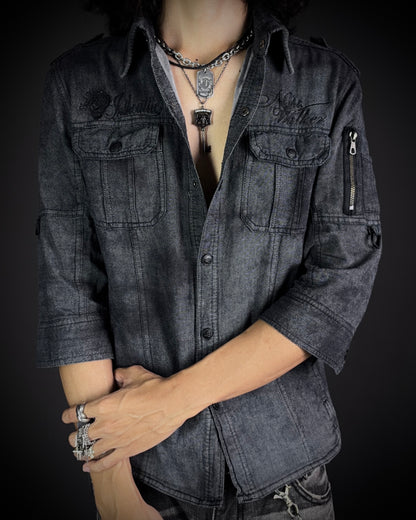 In The Attic Embroidered 3/4 Sleeve Shirt