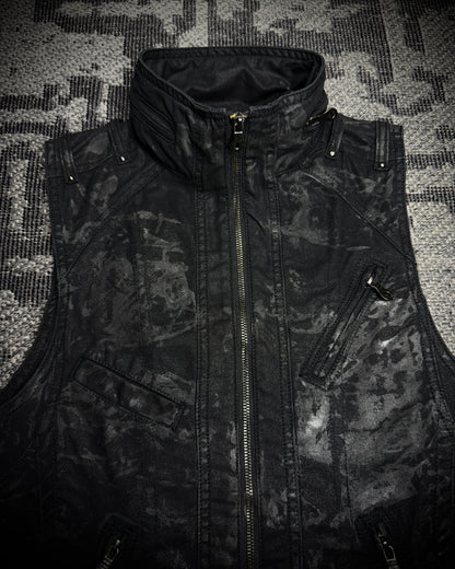 Midas Coated Splatter Multi-Zip Biker Vest