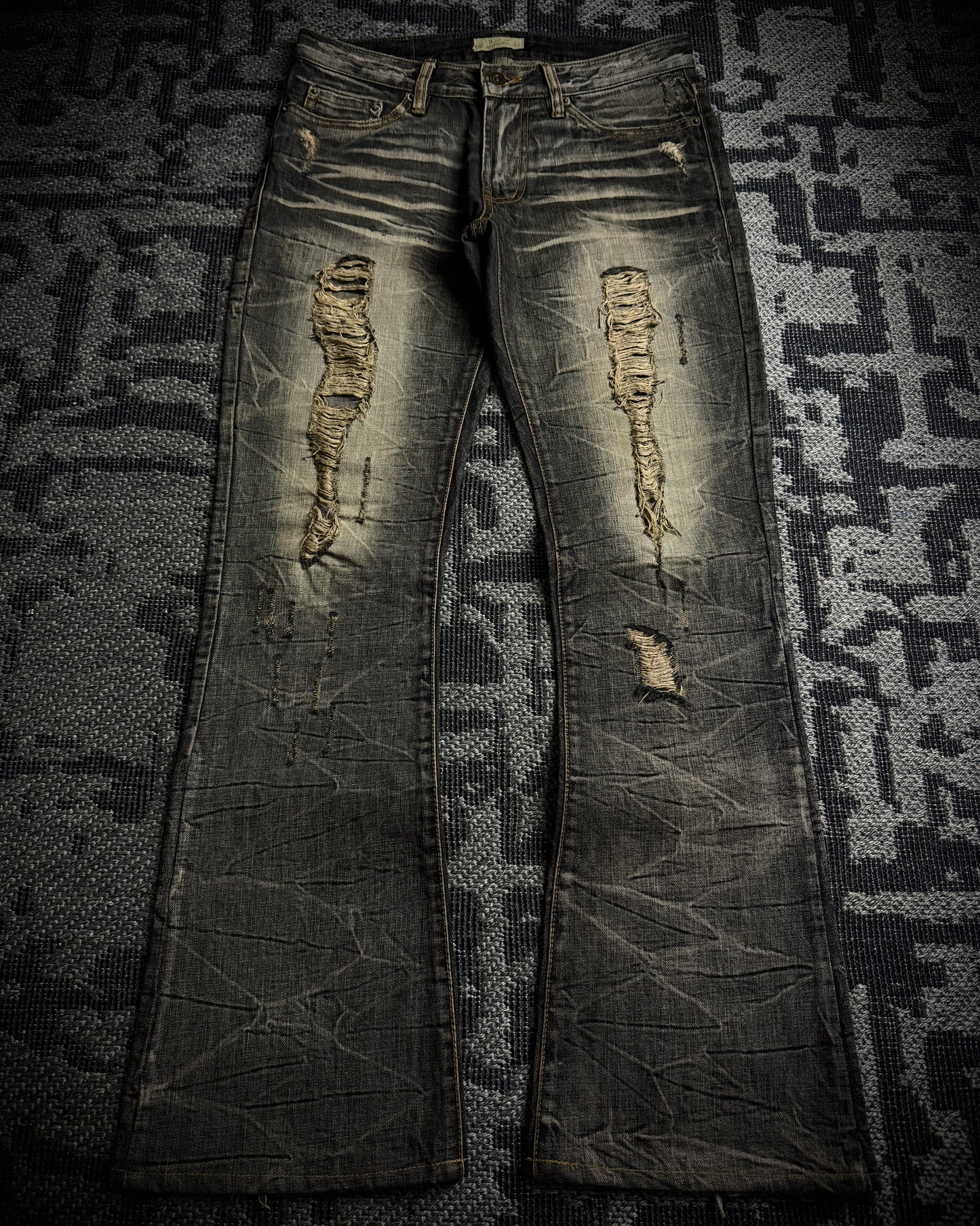 GOA Mud Washed Distressed Bootcut Denim