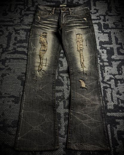 GOA Mud Washed Distressed Bootcut Denim